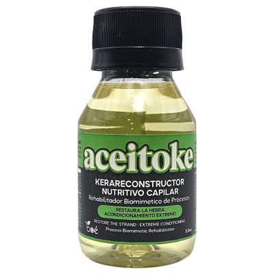 Aceitoke KeraReconstructor Hair Repair Treatment 2.3 oz  Biomimetic Keratin Restorer for Damaged Hair  Revives After Bleach, Dye & Straightening  Seals Ends & Restore the Strand