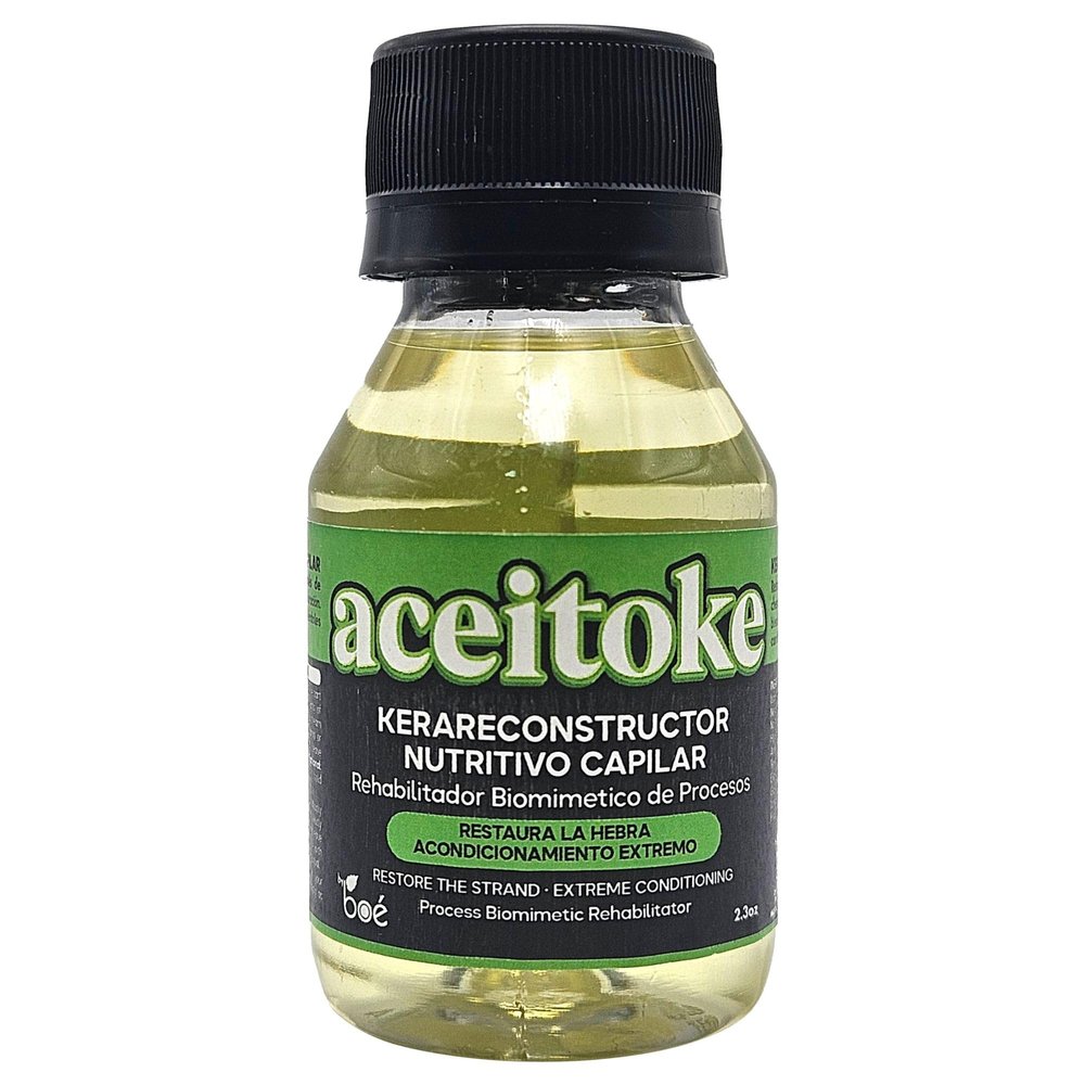 Aceitoke KeraReconstructor Hair Repair Treatment 2.3 oz Biomimetic Keratin Restorer for Damaged Hair Revives After Bleach, Dye & Straightening Seals Ends & Restore the Strand