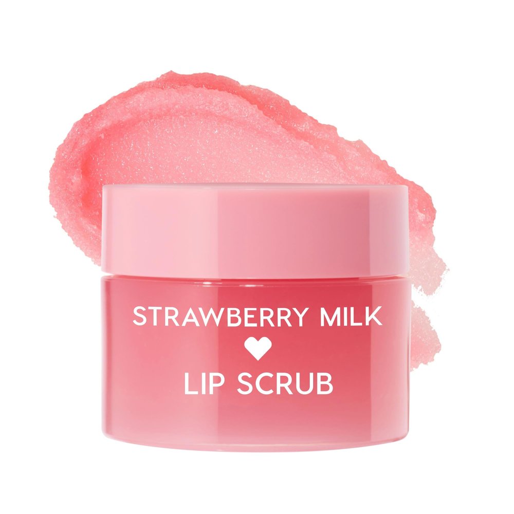 ColourPop Fresh Kiss Exfoliating Lip Scrub - Nourishing Lip Exfoliator to Gently Buff & Soften Skin - Enriched with Cocoa & Shea Butter to Lock in Moisture - Strawberry Milk (0.37 oz)