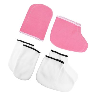 ARTSEWPLY Exfoliating Moisturizing Gloves Set 4 Pairs of Kerotherapy Care Gloves for Foot and Hand Skin Treatment for Spa and Home Use