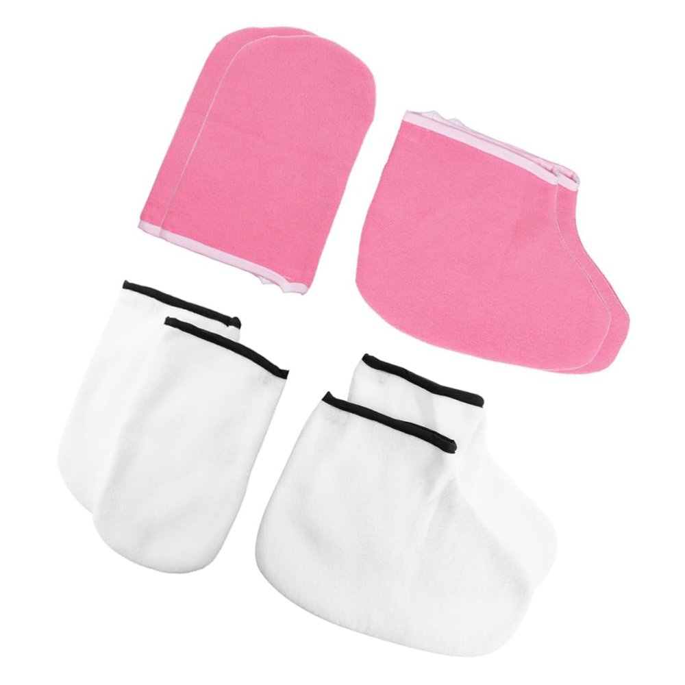 ARTSEWPLY Exfoliating Moisturizing Gloves Set 4 Pairs of Kerotherapy Care Gloves for Foot and Hand Skin Treatment for Spa and Home Use