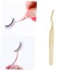 DECOMELODY 2pcs Stainless Steel Eyelash Extension Tweezers Professional Grafting Tweezers Curved Tip Lash Applicator for Women view 2