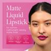 Aromi Magenta Matte Liquid Lipstick | Dark Pink, Fuchsia Lip Color for Women, Long-lasting, Vegan, Waterproof, Long Wear (Pink Peacock) view 2