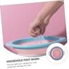 FONDOTIN Collapsible Foot Bath Basin Portable Household Water Bucket for Foot Soaking Pink for Home Use Lightweight and Easy to Store view 2