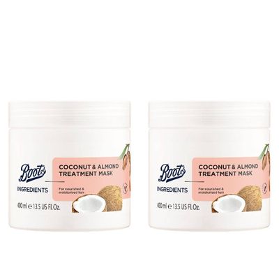 Boots Ingredients Coconut and Almond Treatment Mask 13.52 Fl Oz. (Pack of 2)