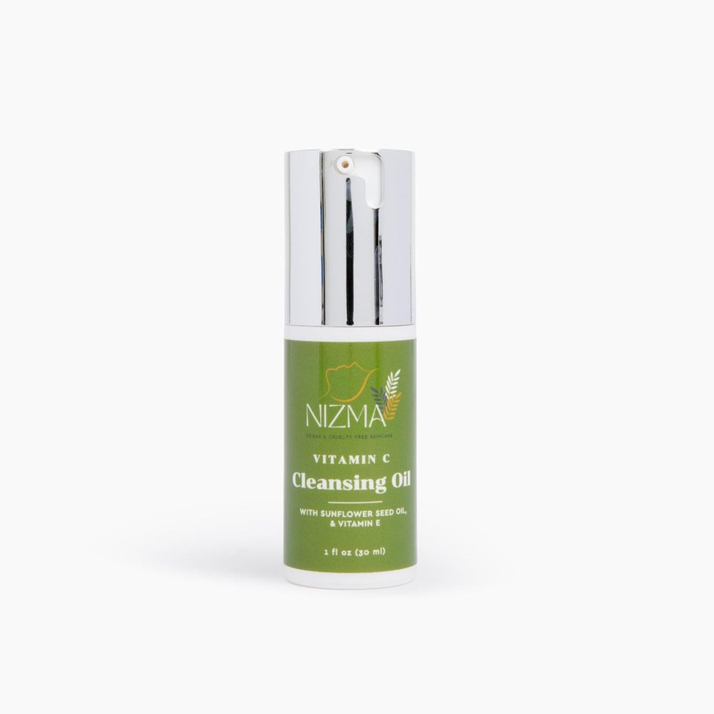 Nizma Skin Care Vitamin C Facial Cleansing Oil Brightening Emulsifying Oil Cleanser for Makeup Removal Lightweight Face Wash for Smooth, Radiant Skin 1 fl oz (30 ml)