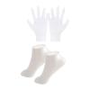 NinthAvenue Basics Silicone Gloves and Socks Set Women Lady, SPA Comfortable, Practical for Hands Feet Care Heels Care for Travel Winter Beach, White view 1