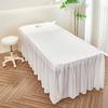 A/White,70x190(R),LDLCYCN Massage Table Bedskirt with Face Hole Comfortable Soft Spa Bed Cover with Skirt Beauty Salon Bedskirt with Elastic Band Skin-Friendly Massage Table Bed Cover view 1