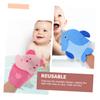 ARTSEWPLY 3Pcs Animal Design Shower Mitts Multi Function Exfoliating Bath Gloves for Deep Cleaning Gentle Scrubbing Comfortable Lightweight for Bath view 3