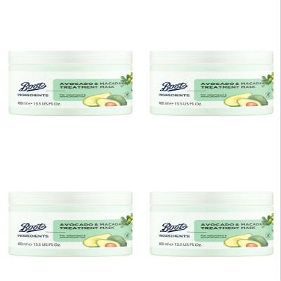 Boots Ingredients Avocado & Macadamia Treatment Mask 13.52 Fl Oz. (Pack of 4)