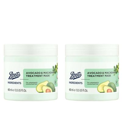 Boots Ingredients Avocado & Macadamia Treatment Mask 13.52 Fl Oz. (Pack of 2)