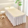 B/Beige,60x180(R),LDLCYCN Massage Table Bedskirt with Face Hole Comfortable Soft Spa Bed Cover with Skirt Beauty Salon Bedskirt with Elastic Band Skin-Friendly Massage Table Bed Cover view 1