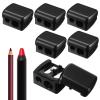 Faccito 6 Pcs Makeup Pencil Sharpener with Cover, Lip Liner Pencil Sharpener, Dual Hole Cosmetic Manual Tools for Eyeliner, Lip Liner, Eyebrow, Back to School Gifts for Classroom (Black) view 1