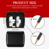 Faccito 6 Pcs Makeup Pencil Sharpener with Cover, Lip Liner Pencil Sharpener, Dual Hole Cosmetic Manual Tools for Eyeliner, Lip Liner, Eyebrow, Back to School Gifts for Classroom (Black) view 2