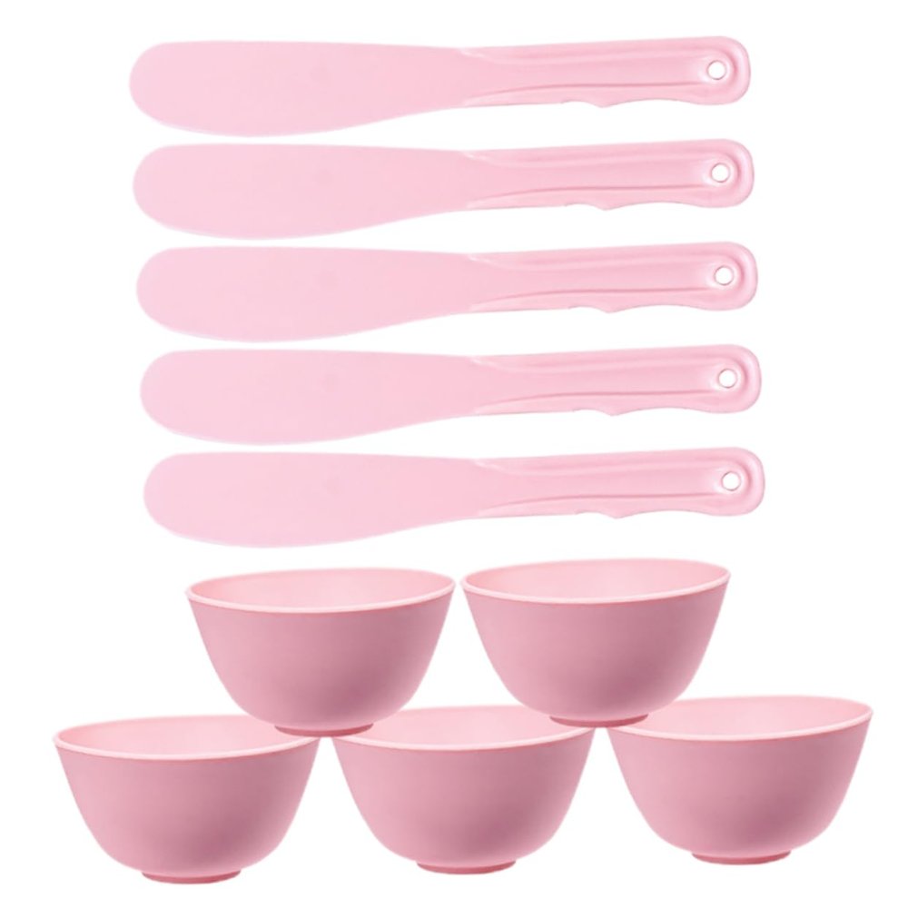 Beavorty 5sets Facial Mask Mixing Bowl Silicone Kit with Applicator for Use Easy to Hold and Use for Skincare Enthusiasts and