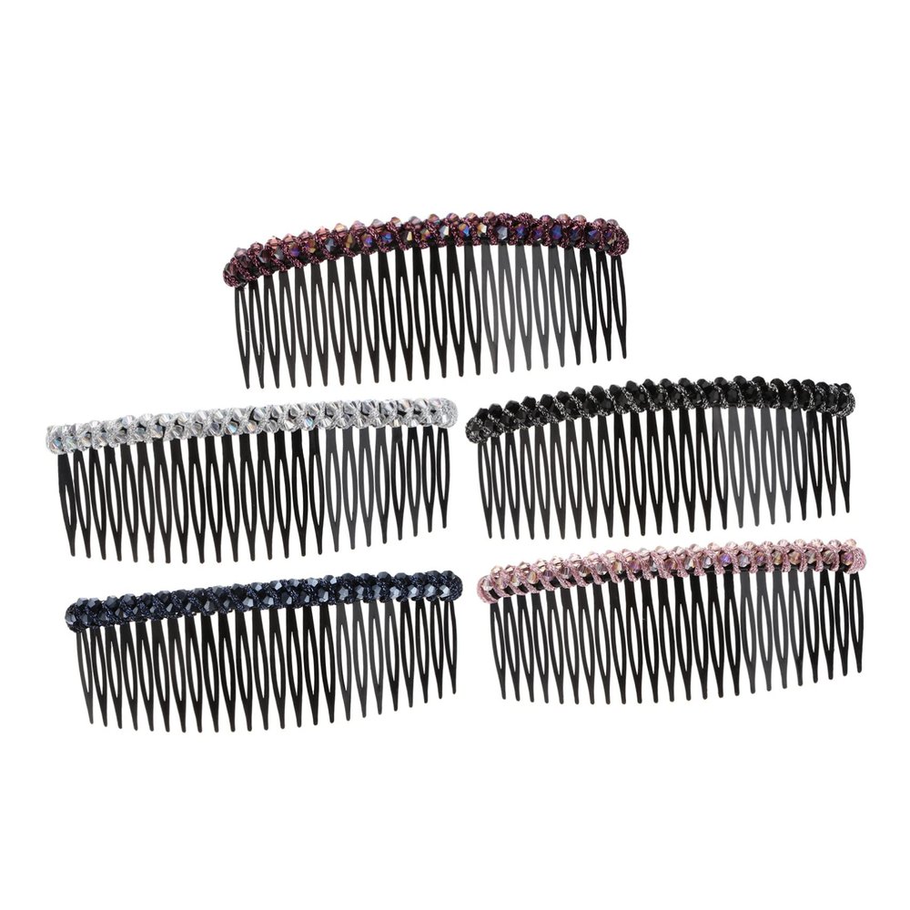 ARTSEWPLY 5pcs Rhinestone Hair Insert Comb Elegant Combs for Women Unique Headwear Accessories for Parties Weddings and Daily Wear Simple and Stylish Design Colors