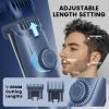 ENSSU Beard Trimmer for Men - Vacuum Mustache Trimmer with Adjustable 20 Length Setting for Less Mess,IPX7 Waterproof Rechargeable Electric Mens Beard Trimmer for Precision Facial Hair, Sideburns view 4