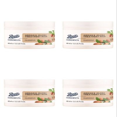 Boots Ingredients Argan and Jojoba Treatment Mask 13.52 Fl Oz. (Pack of 4)