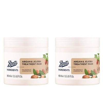 Boots Ingredients Argan and Jojoba Treatment Mask 13.52 Fl Oz. (Pack of 2)