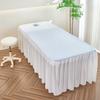 B/Blue,80x190(S),LDLCYCN Massage Table Bedskirt with Face Hole Comfortable Soft Spa Bed Cover with Skirt Beauty Salon Bedskirt with Elastic Band Skin-Friendly Massage Table Bed Cover view 1