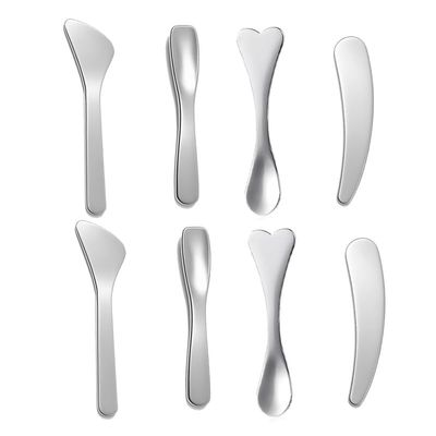 8Pcs Mini Stainless Steel Cosmetic Beauty Spatulas,Skincare Spatulas,Small Makeup Spatula, Makeup Cream Spoon,Mini Beauty Heart Spoons for Mixing and Sampling Masks Skin Care Creams Eye Cream