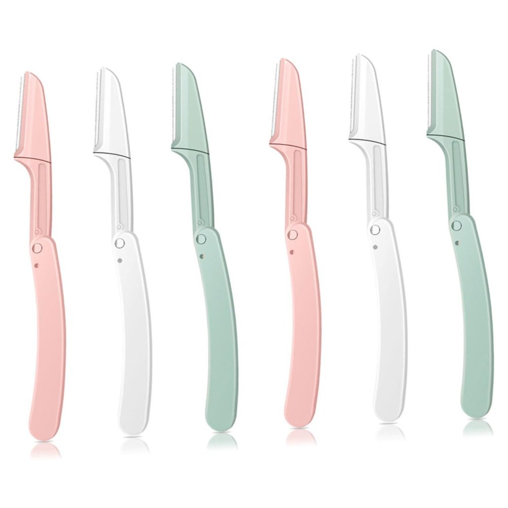 ARTSEWPLY 6pcs Folding Eyebrow Trimmers for Women Portable Hair Razors for Precise Facial Hair Removal and Eyebrow Shaping