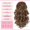 12 Inch Ponytail Extension - Clip in Ponytail Hair Extensions, Curly Wavy Pony Tails Hair Extensions, Synthetic Claw Clip Ponytail Extension for Women (Color: Light Brown With Blonde Highlights) view 2