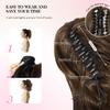 12 Inch Ponytail Extension - Clip in Ponytail Hair Extensions, Curly Wavy Pony Tails Hair Extensions, Synthetic Claw Clip Ponytail Extension for Women (Color: Light Brown With Blonde Highlights) view 4