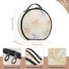 senya Round Cosmetic Pouch Travel Makeup Train Case Organizer Bag Portable Makeup Brushes Toiletry Jewelry Accessories Octopuses Pattern view 3