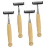 ARTSEWPLY 4pcs Stainless Steel Safety Razor Natural Bamboo Handle Hair Clipper Hair Razor Old Style Shaver for Men view 1