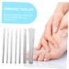 ARTSEWPLY 7-Piece Stainless Steel Pedicure Tool Set for Foot Care Dead Skin Remover Foot File Kit for Adults Professional Pedicure Supplies Comfort Grip view 3