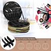 senya Round Cosmetic Pouch Travel Makeup Train Case Organizer Bag Portable Makeup Brushes Toiletry Jewelry Accessories Highland Cattle Meadow Pattern view 4