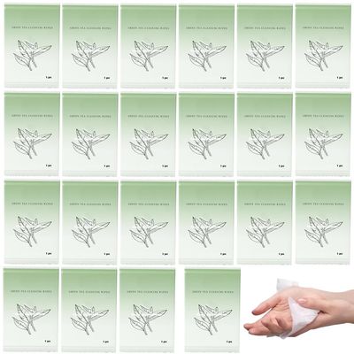 50Pack Luxury Individually Wrapped Skin Friendly Travel Remove Makeup Cleansing Wipes;Soft Gentle Outdoor Wet Wipes;All Purpose Clean Tissue for Travel,Home,Outdoor, Daily Use