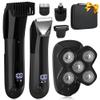 Karrte Manscape 5 in 1 Men's Grooming Kit, Beard Trimmer for Men, Groin & Body Hair Trimmer, Nose & Ear Hair Clippers, 5D Electric Razors, IPX7 Waterproof, LED Display with Travel Lock view 1