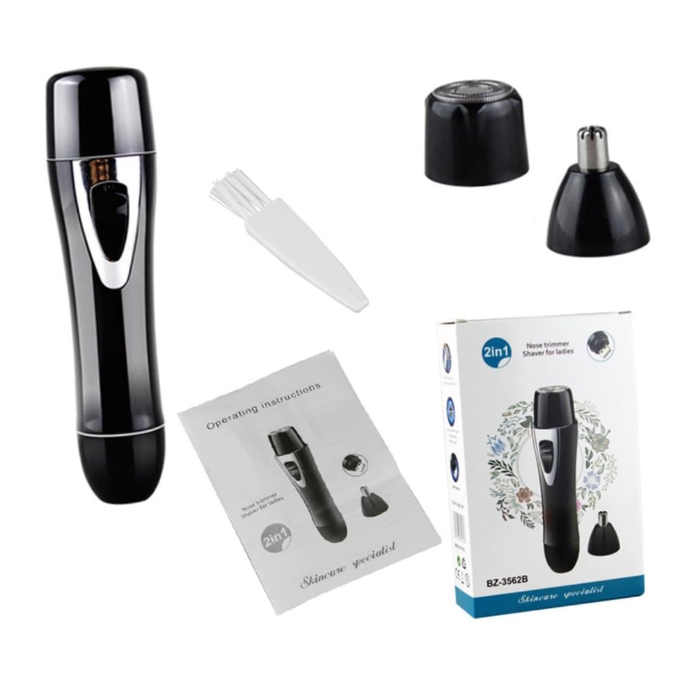 DECOMELODY Women's Epilator Facial Hair Remover Painless Nose Trimmer Electric Shaver Portable for Dry Wet Use