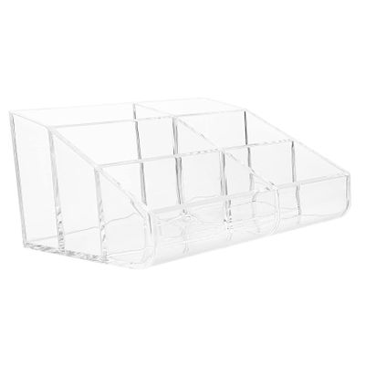 ARTSEWPLY 6-Compartment Acrylic Makeup Organizer Vanity Storage Box for Cosmetics Makeup Accessories and Jewelry Display