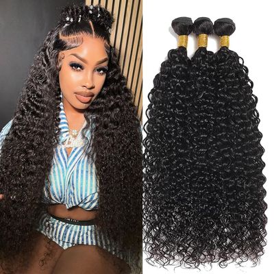 12A Brazilian Deep Wave Human Hair Bundles 18 20 22Inch 100% Unprocessed Brazilian Virgin Human Hair Weave 3Bundles Deep Wave Curly Hair Extensions