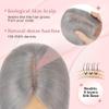 SEGO Grey Hair Toppers for Women Real Human Hair No Bangs, 7 * 13 CM Silk Base Clip In Topper Wiglet, Top Pieces Add Volume -14 Inch G1 Silver Grey view 3