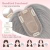 SEGO Grey Hair Toppers for Women Real Human Hair No Bangs, 7 * 13 CM Silk Base Clip In Topper Wiglet, Top Pieces Add Volume -14 Inch G1 Silver Grey view 4