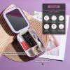 BS-MALL Travel Cosmetic Mirror Case LED Makeup Mirror Storage Case for Eyelash Station Brushes Cosmetic Tools On-the-go Makeup Needs (Rose Red) view 2
