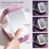 BS-MALL Travel Cosmetic Mirror Case LED Makeup Mirror Storage Case for Eyelash Station Brushes Cosmetic Tools On-the-go Makeup Needs (Rose Red) view 3