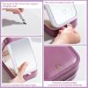 BS-MALL Travel Cosmetic Mirror Case LED Makeup Mirror Storage Case for Eyelash Station Brushes Cosmetic Tools On-the-go Makeup Needs (Rose Red) view 4