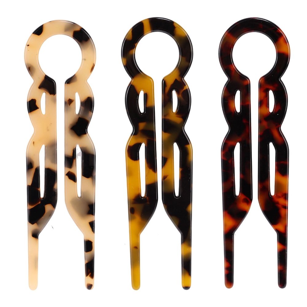 3pcs French Hair Pin, U-Shaped Magic Acetate Hair Pin French Sticks for Women Buns Thick Fine Long Curls Styling Accessories (3 Colors)