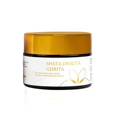 0.88 Oz 25 Gms Shata Dhauta Ghrita - Natural Desi Ghee Skin Moisturizer and Night cream (100 Times Washed Ghee)
