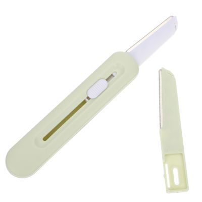 Healvian 1 Set Stainless Steel Brow Razor Portable Eyebrow Trimmer Facial Hair Remover with Replacement Head Ergonomic Design for Safe Easy Use for Womens Grooming
