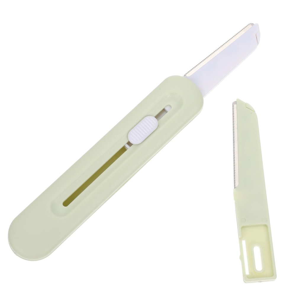 Healvian 1 Set Stainless Steel Brow Razor Portable Eyebrow Trimmer Facial Hair Remover with Replacement Head Ergonomic Design for Safe Easy Use for Womens Grooming