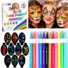 12 Colour Face Paint  Water-Based  Mess-Free Face Painting Kit with Stencils  Fast-Drying, Washable, Easy to Clean, Non-Toxic Face Paint for Festivals, Parties, Masquerade, Fancy Dress, Carnival view 1