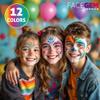 12 Colour Face Paint  Water-Based  Mess-Free Face Painting Kit with Stencils  Fast-Drying, Washable, Easy to Clean, Non-Toxic Face Paint for Festivals, Parties, Masquerade, Fancy Dress, Carnival view 4