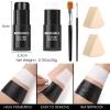 BOBISUKA Black & White Painting Kit - 2 Face Body Paint Sticks with 2 Paintbrushes & 2 Sponges Halloween Makeup Set for Clown Skeleton Skull Cosplay Special Effects Costume SFX , Eye Black for Sports view 3
