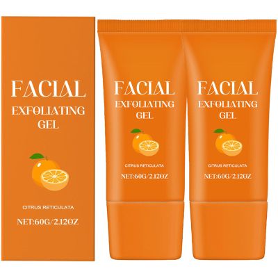 Dnyun Facial Exfoliating Gel Orange, Facial Exfoliation Gel, Face Hydrating Cleansing Gels, Orange Exfoliating Moisturizing Face Gels (2pcs)